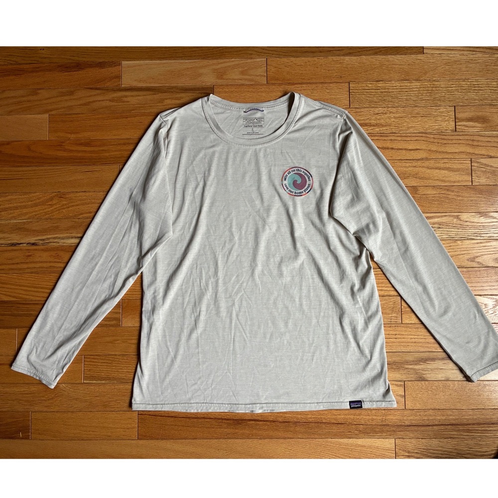Patagonia Capilene Cool Daily Long Sleeve Shirt Gray Graphic Mens L